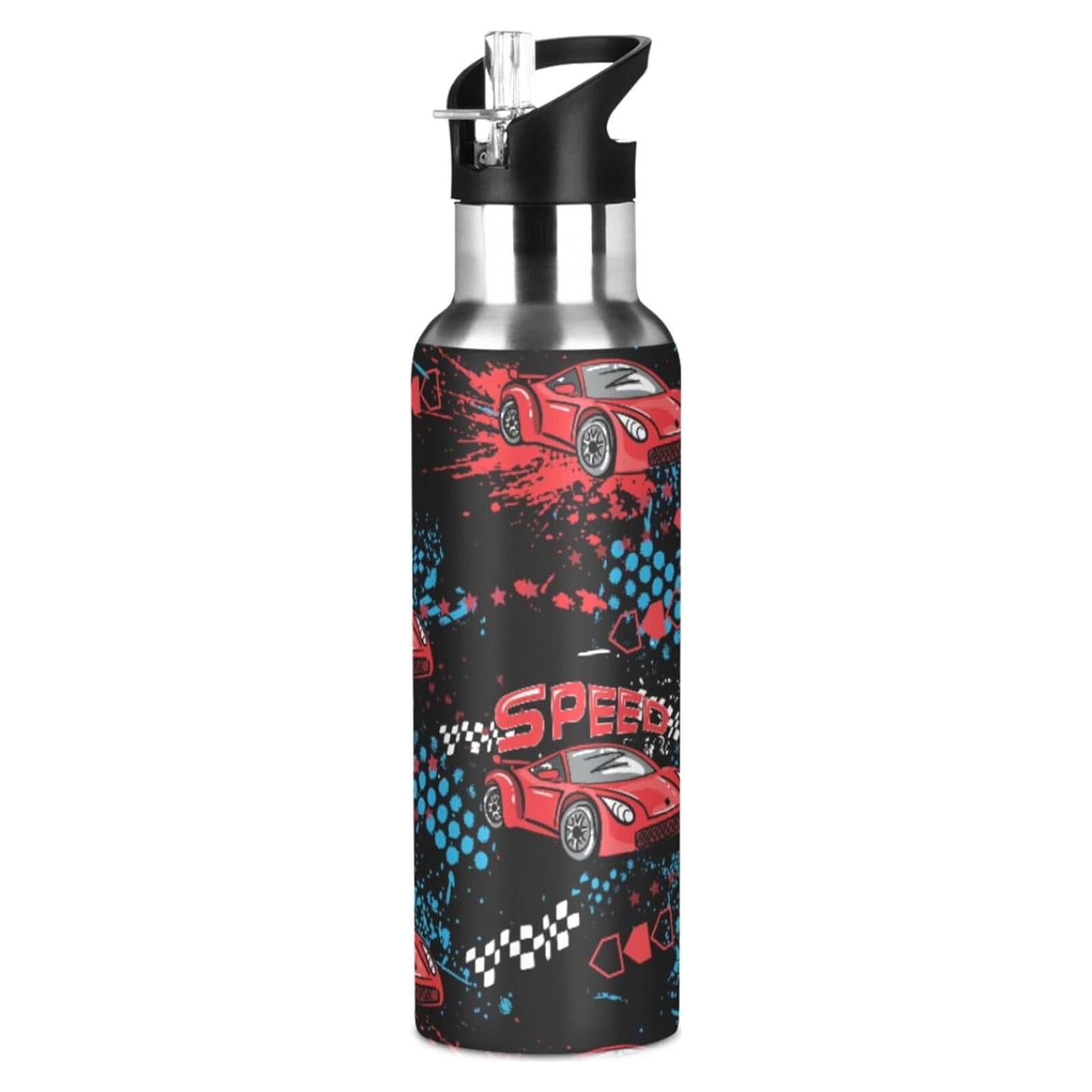 Botella de Agua Aislada ALAZA 600 ml con Tapa de Pajita