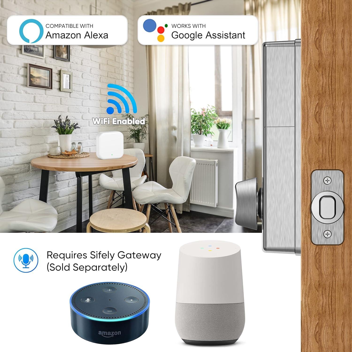 Cerradura Inteligente Sifely de Perno para Puerta Principal Plata