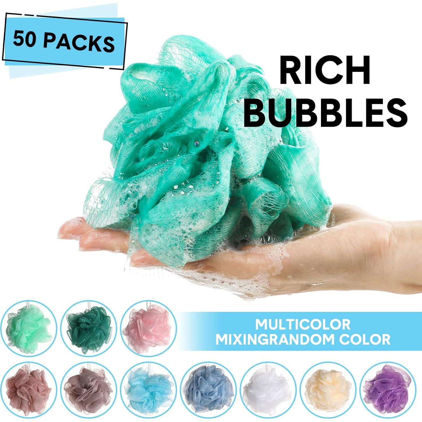 Paquete de 50 esponjas de lufa Chengu para baño - Multicolor