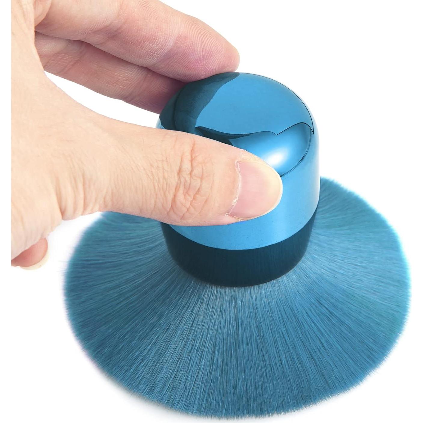 Cepillo Removedor de Polvo para Uñas Vaincre Azul - Suave y Eficaz