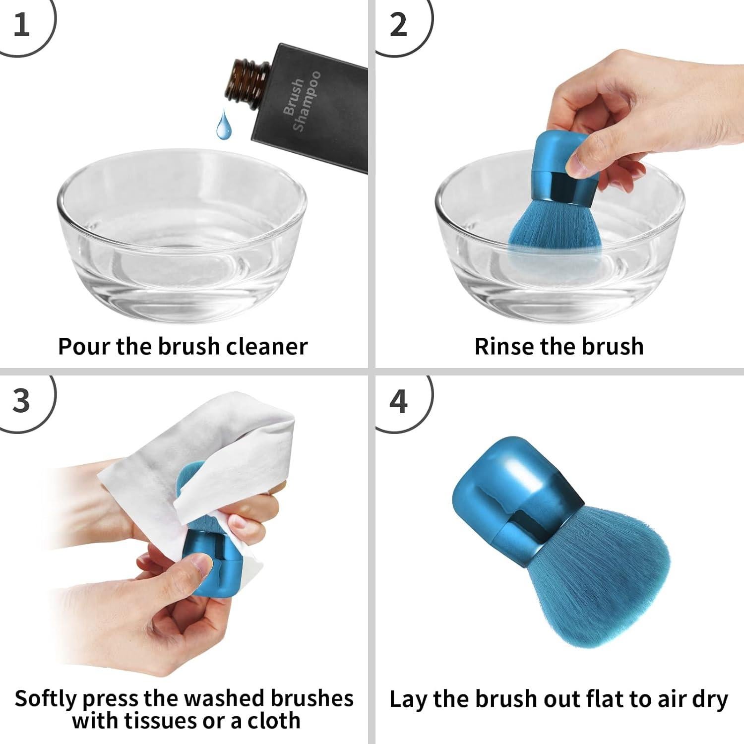 Cepillo Removedor de Polvo para Uñas Vaincre Azul - Suave y Eficaz