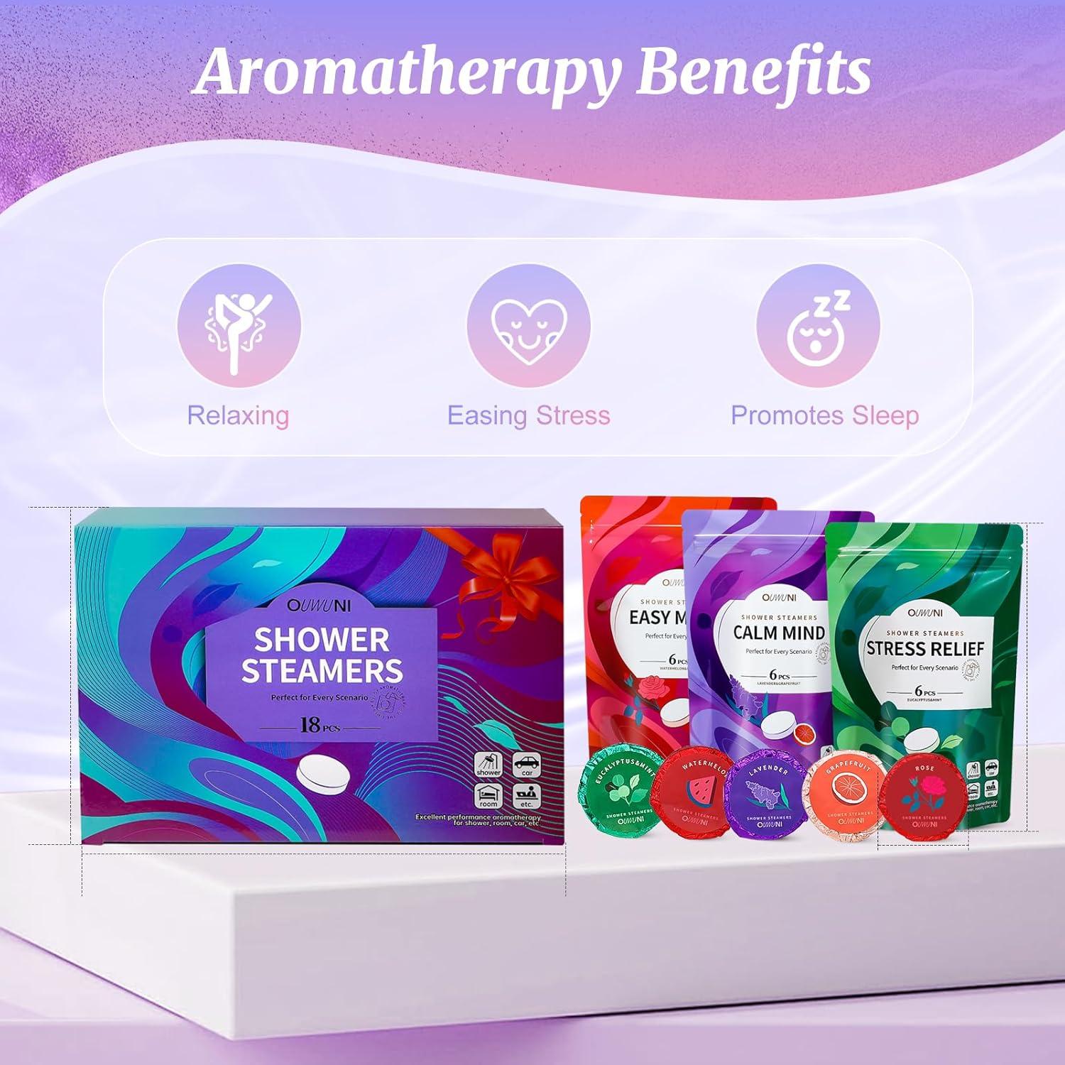 Bombas de Ducha Aromaterapia Ouwuni - Paquete de 18 Aromas