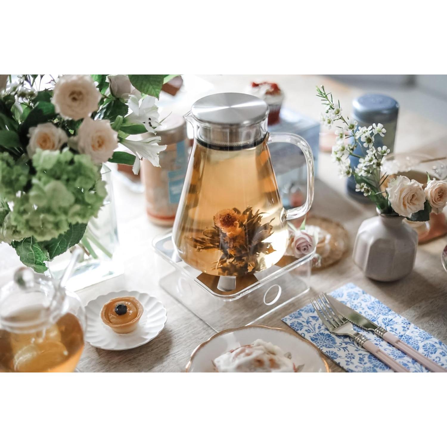 Hervidor de Té Teabloom Ceylon 1200 ML Vidrio Borosilicato