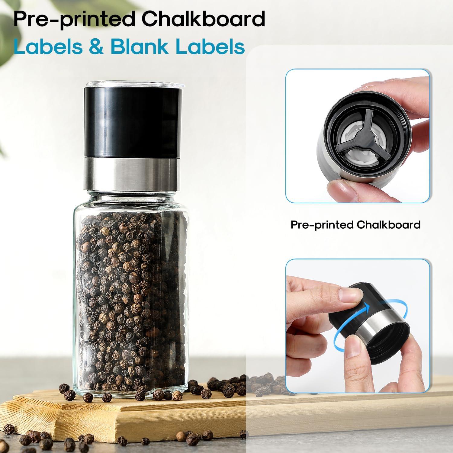 Juego de 14 Tarros de Especias de Vidrio AOZITA 4oz Cuadrados