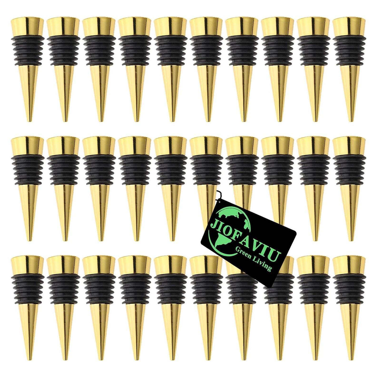 Juego de 30 Tapones de Vino Jiofaviu Dorados de Metal