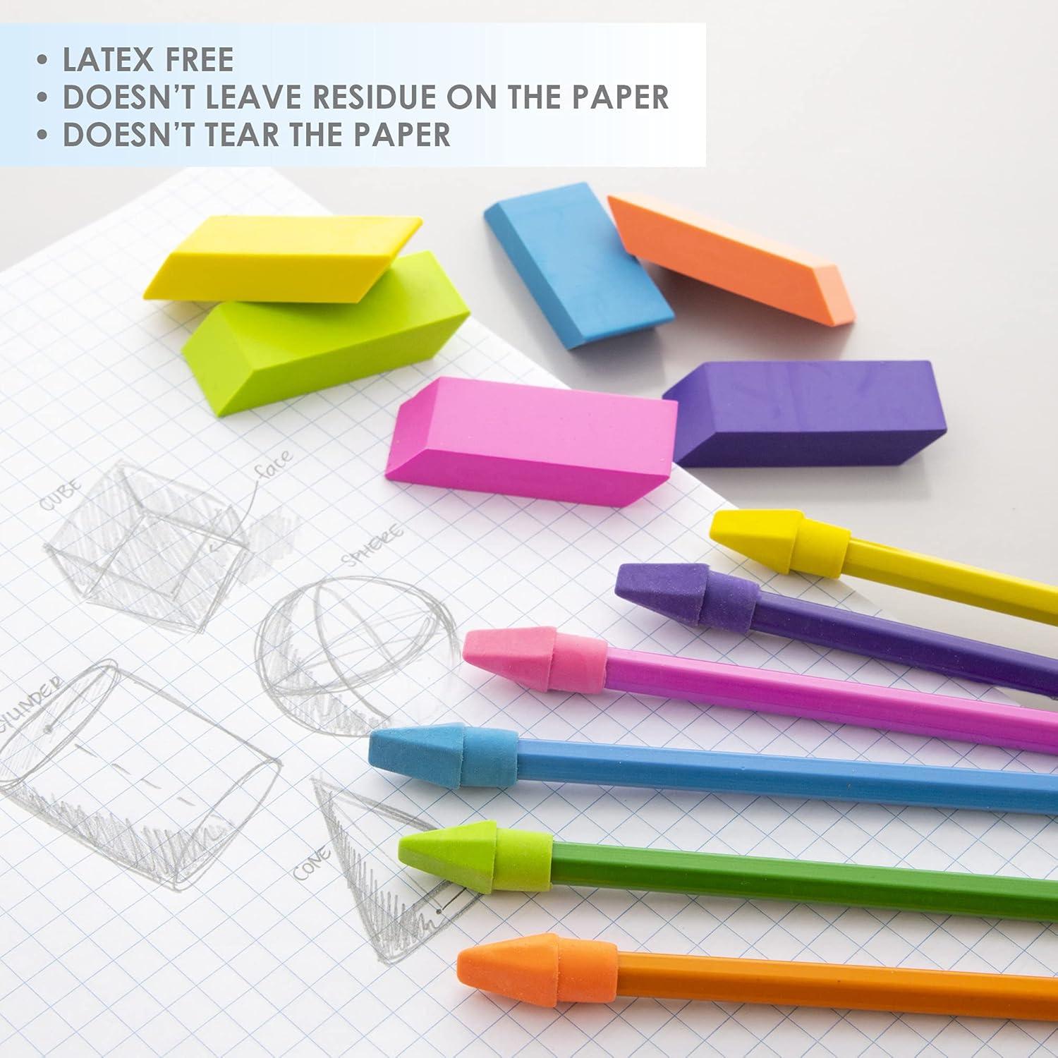 BAZIC Borradores de Punta de Lápiz y Bloque - 12 Unidades