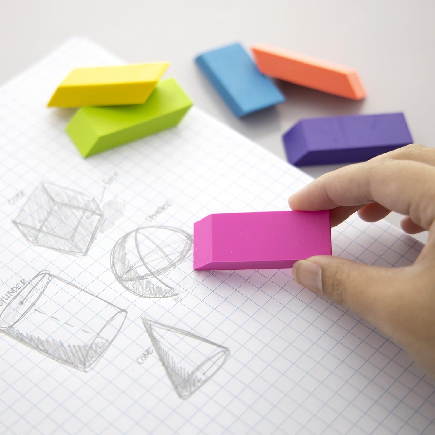 BAZIC Borradores de Punta de Lápiz y Bloque - 12 Unidades