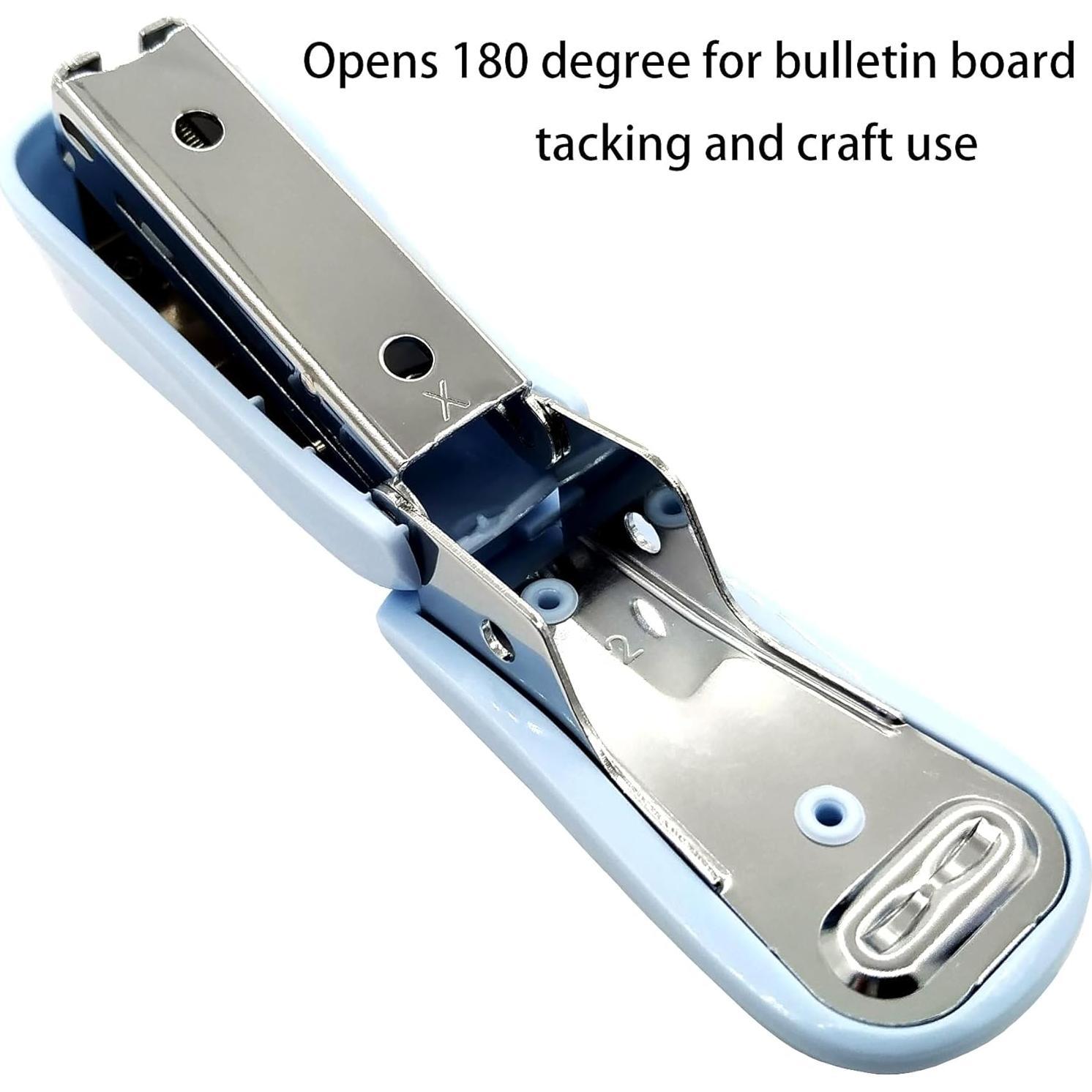 Mini Grapadora WIWUE GUO Azul y Rosa con 1280 Grapas