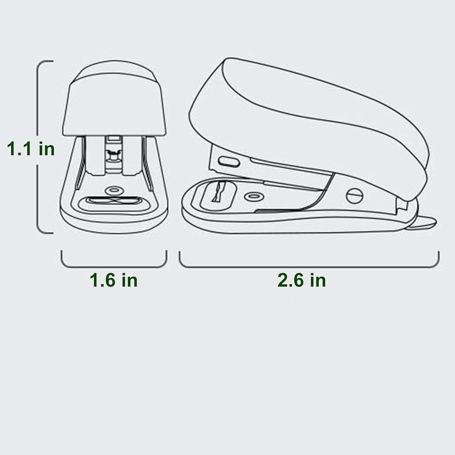 Mini Grapadora WIWUE GUO Azul y Rosa con 1280 Grapas