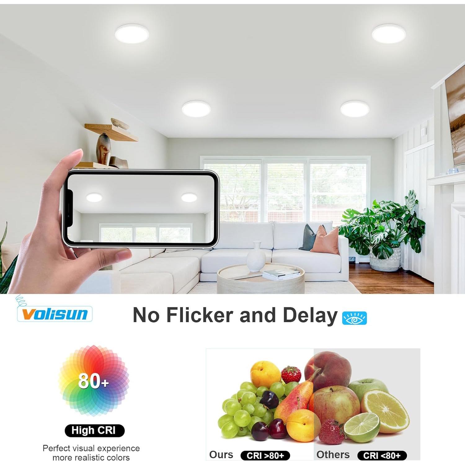 Luz de Techo LED VOLISUN 15W Regulable 5 CCT 18cm Blanca