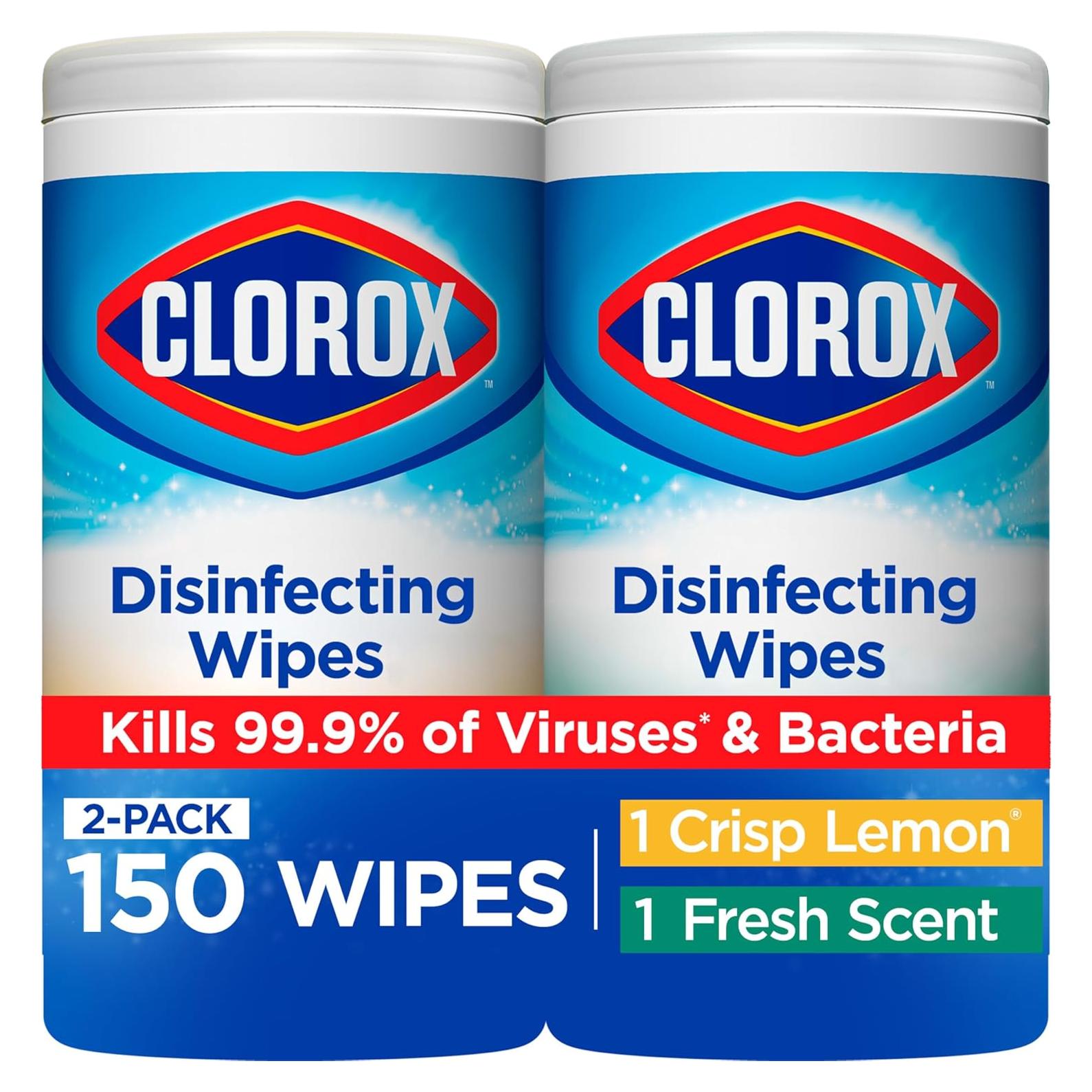 Toallitas Desinfectantes Clorox Sin Blanqueador 75 Unidades x2