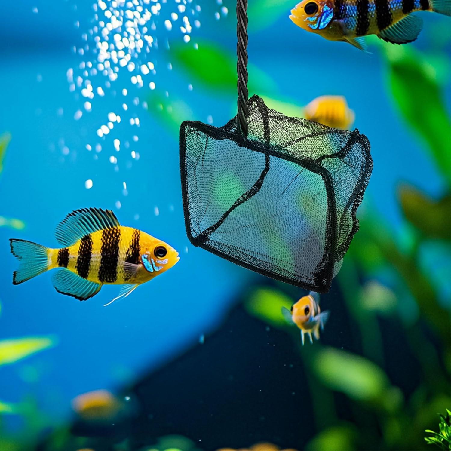 Paquete de 3 Redes para Acuario Filhome Nylon Suave 10-15cm