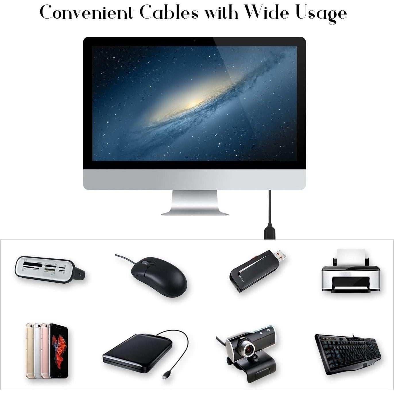 Cable de Extensión USB 2.0 Costyle 2m Macho a Hembra Negro