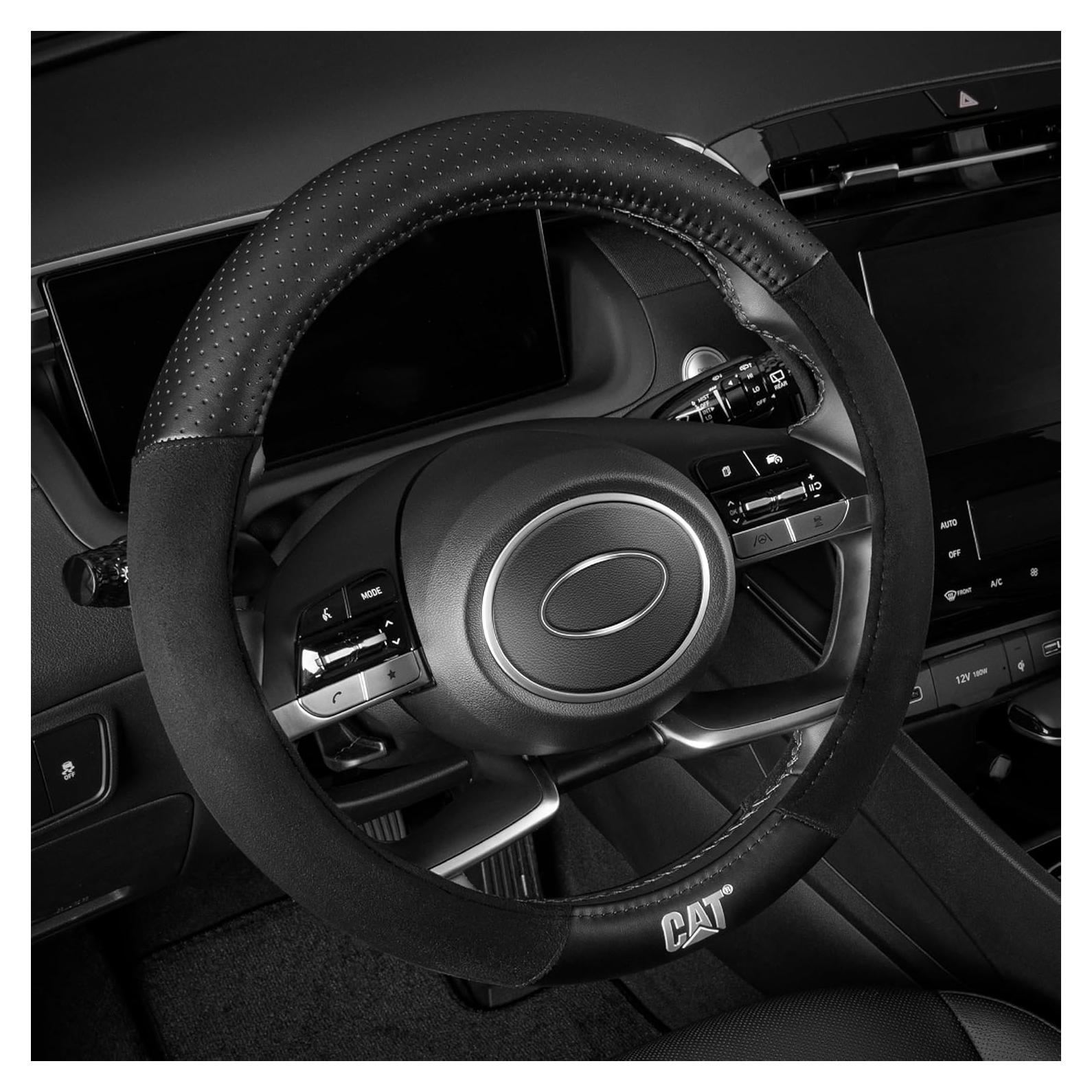 Cubierta de Volante CAT® Suede Negro/Gris 36.8-38.1 cm