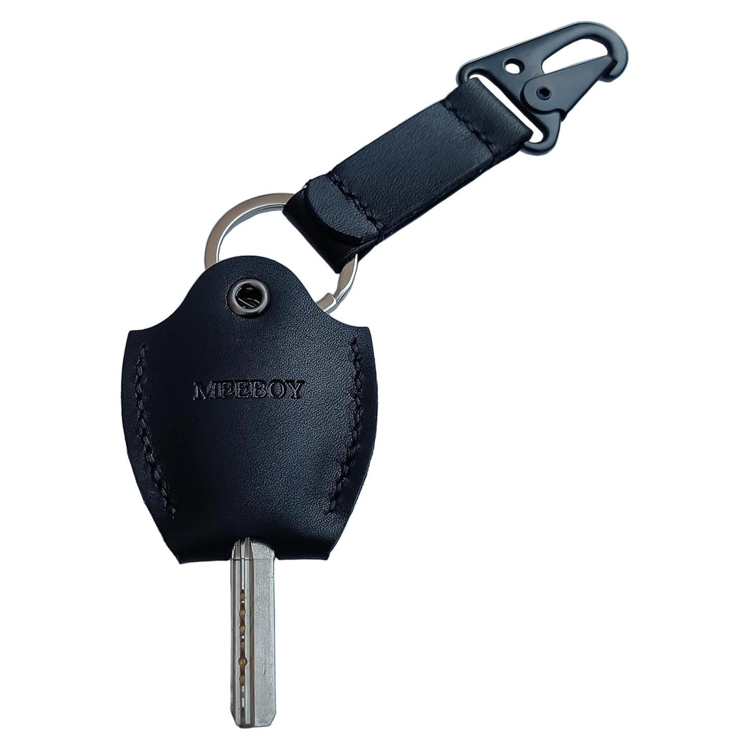 Funda de Llave de Coche de Cuero MEEBOY Negra - Hecha a Mano