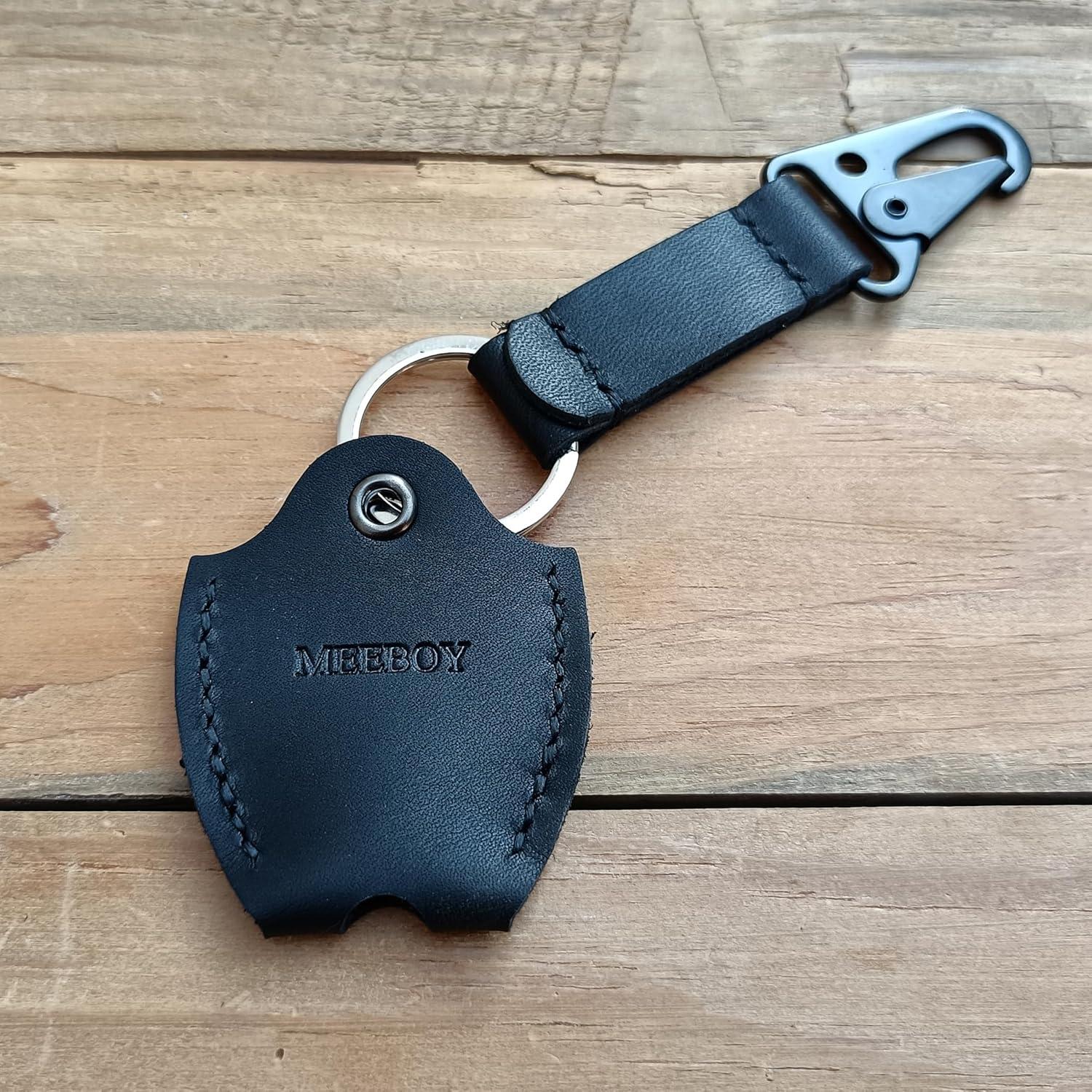Funda de Llave de Coche de Cuero MEEBOY Negra - Hecha a Mano