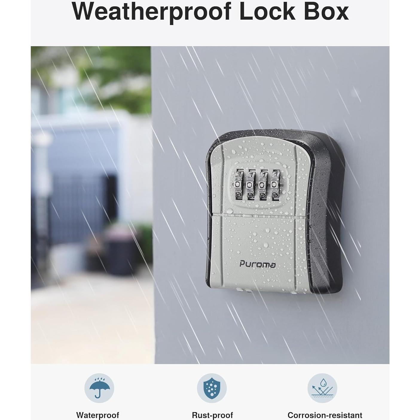 Caja de Llave Montada en la Pared Puroma Gris 4 Dígitos