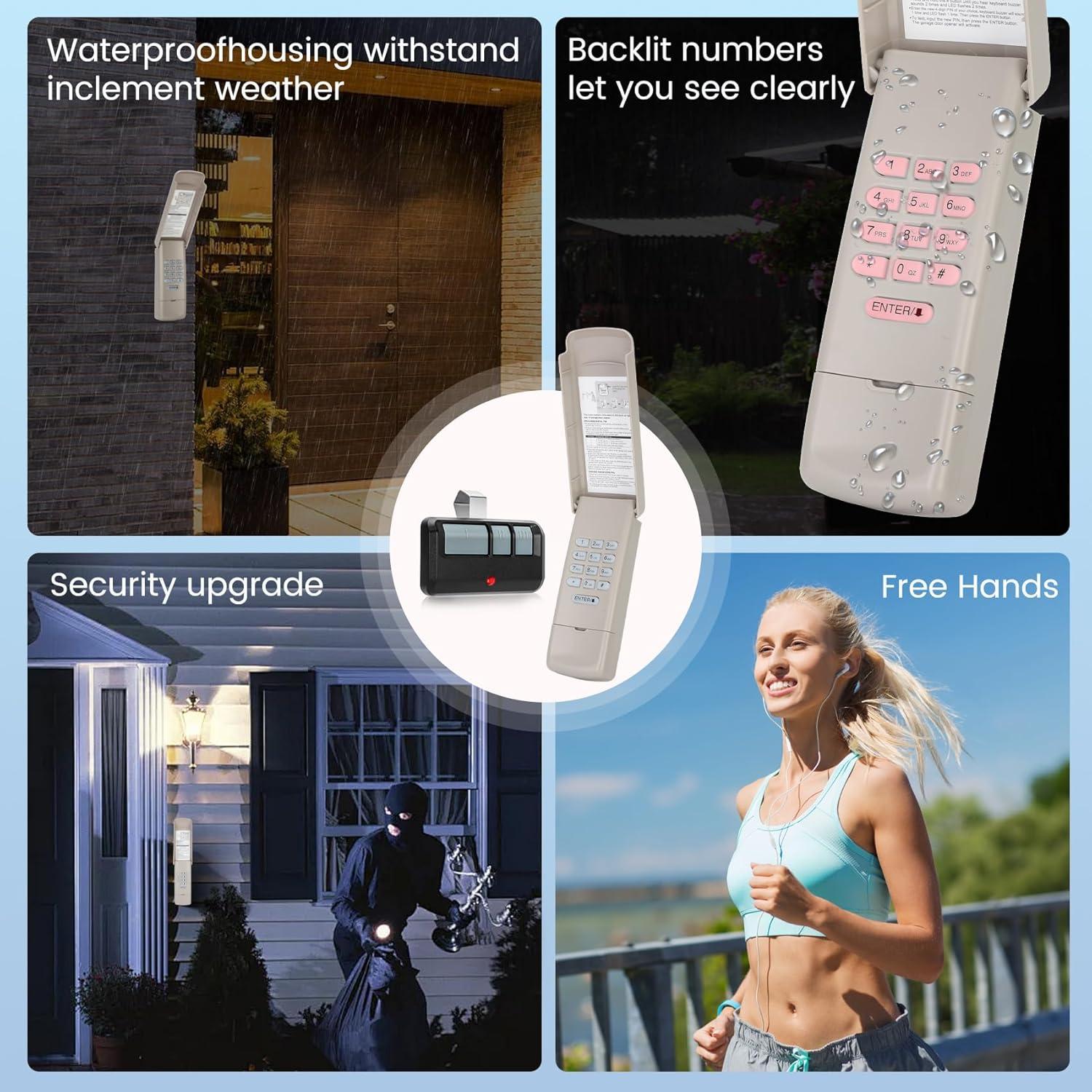 Teclado y Control Remoto 893LM Pevxou para Puerta de Garaje