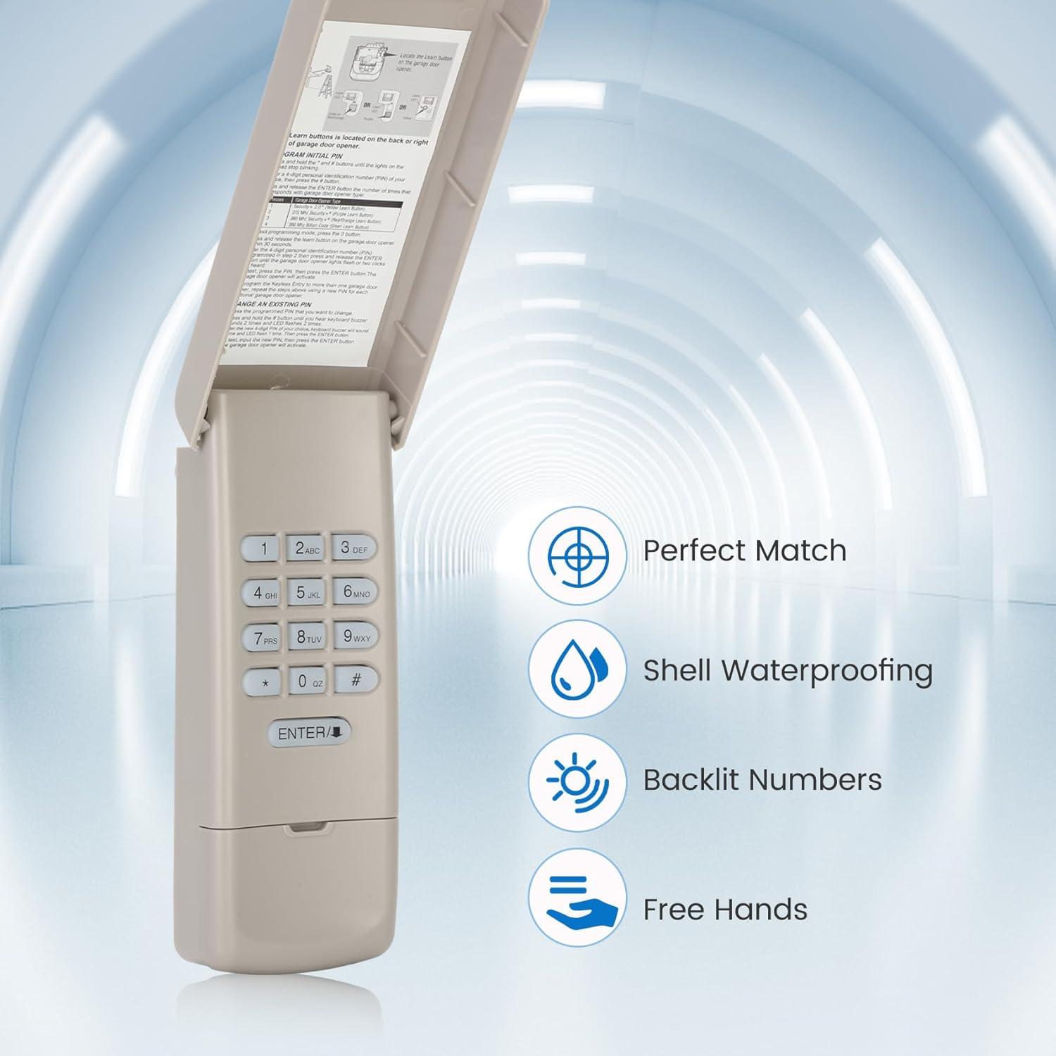 Teclado y Control Remoto 893LM Pevxou para Puerta de Garaje
