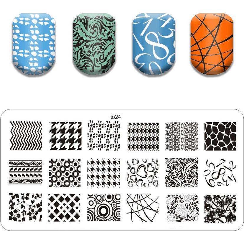 Juego de Estampado de Uñas 16 PCS HaiQiang 6x12cm