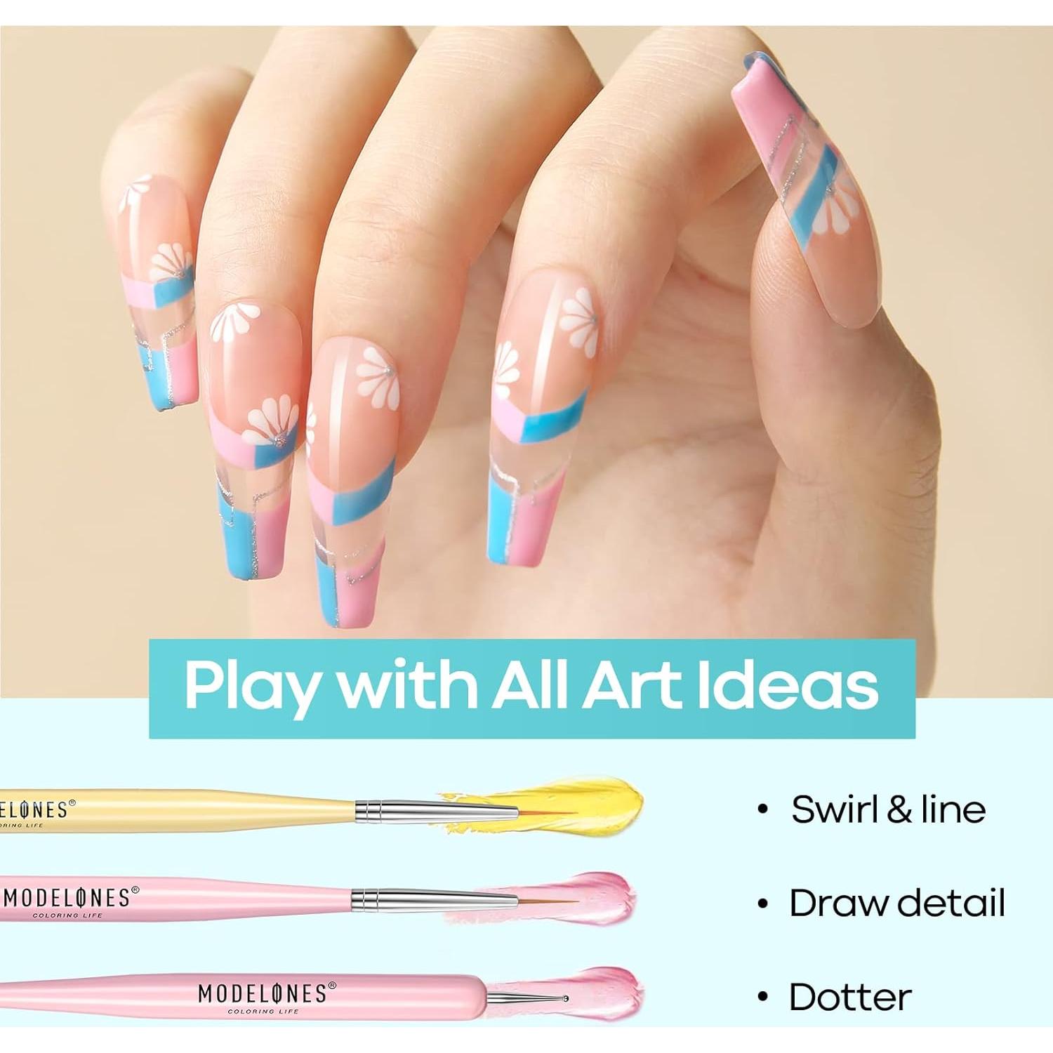 Juego de Pinceles para Arte de Uñas Modelones - 6 Piezas