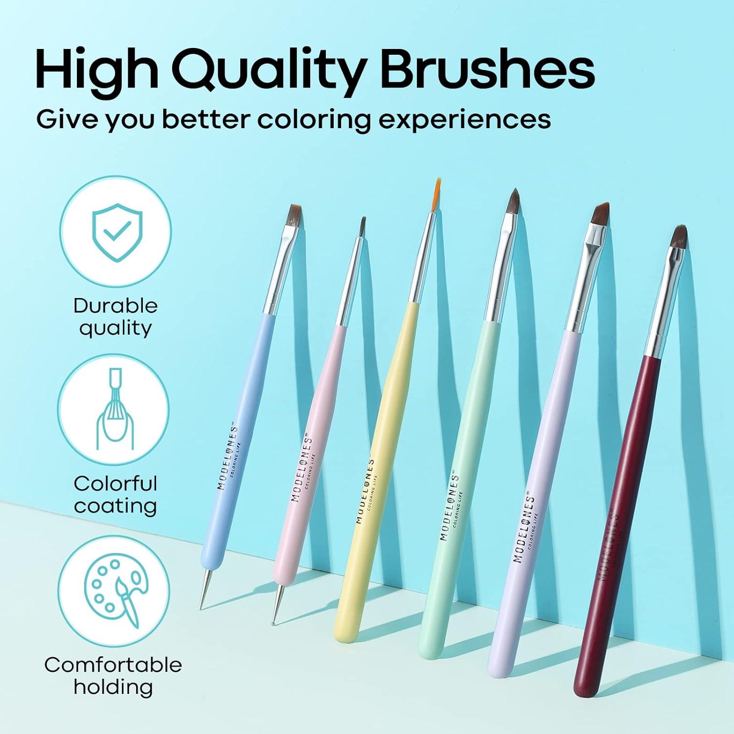 Juego de Pinceles para Arte de Uñas Modelones - 6 Piezas