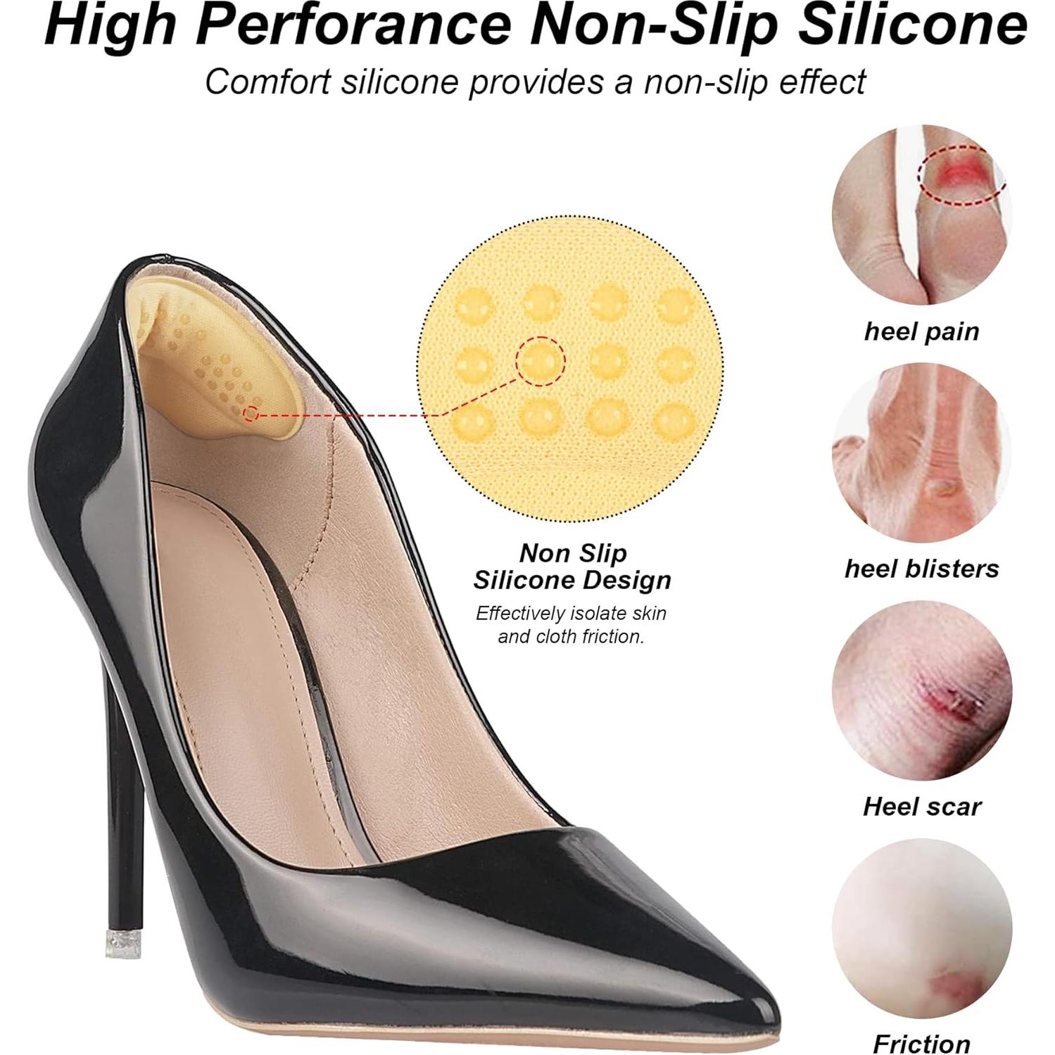 Almohadillas de Talón Antideslizantes Makryn - Beige - 4 Pares