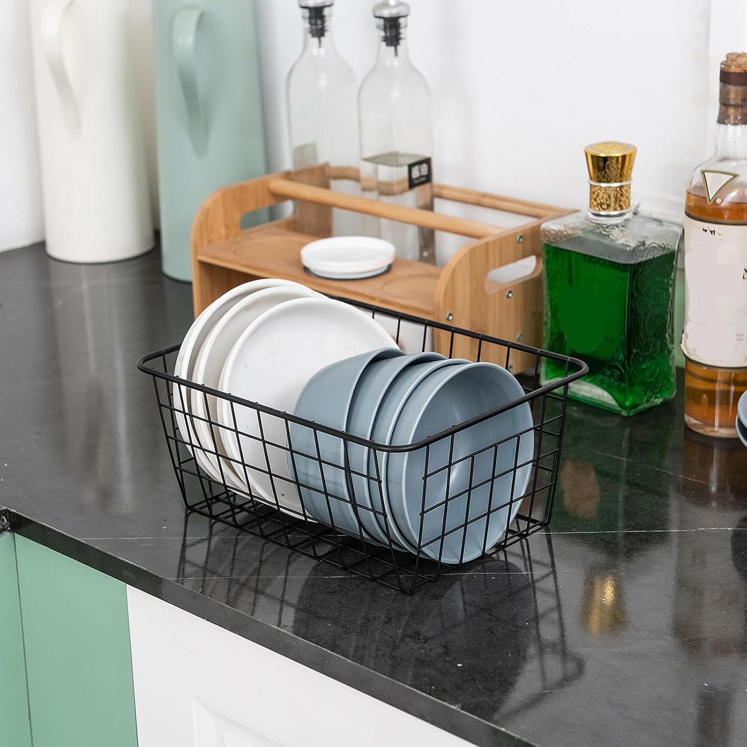 Cesta de Almacenamiento de Alambre JUNCHU CHERRY 5 Piezas Negra