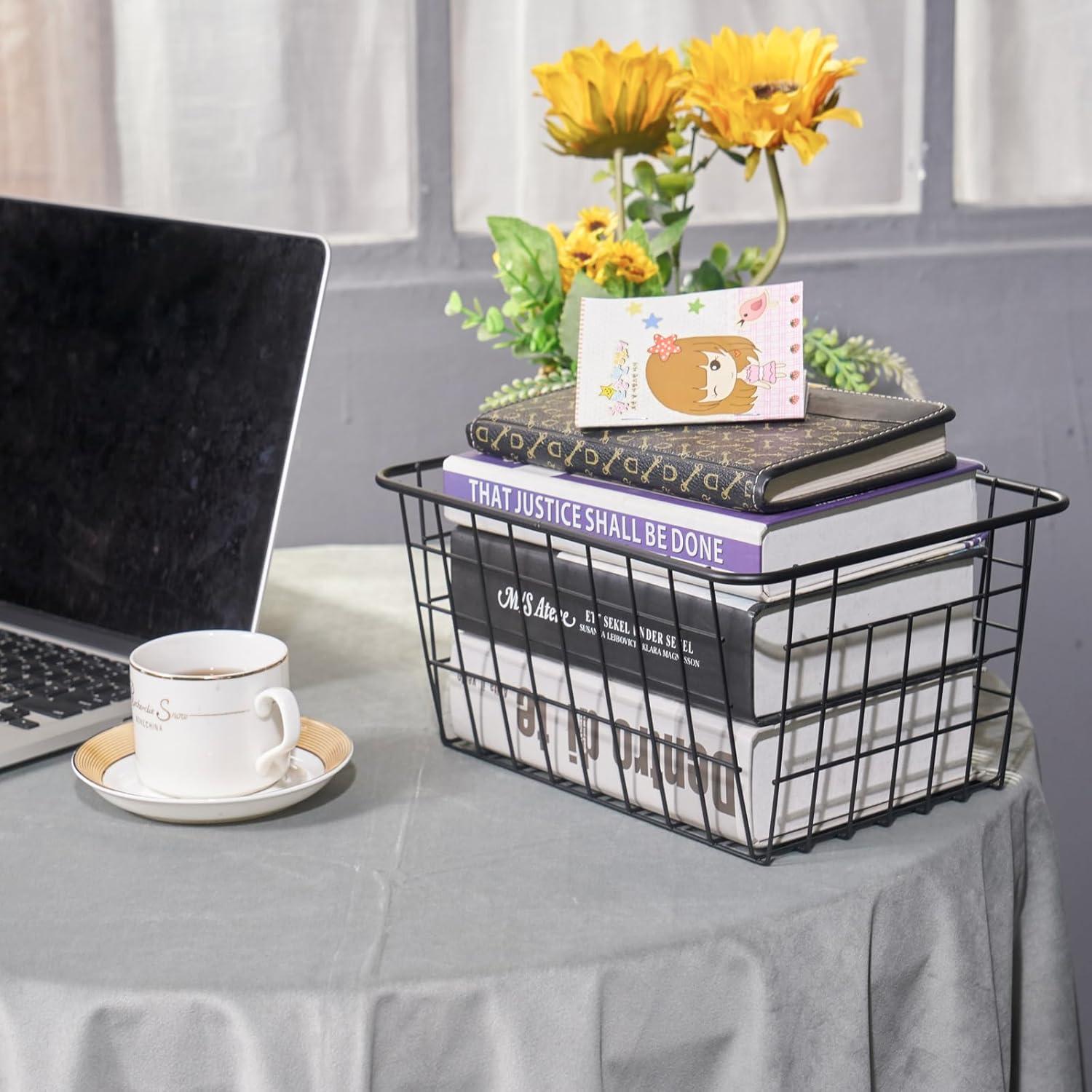 Cesta de Almacenamiento de Alambre JUNCHU CHERRY 5 Piezas Negra