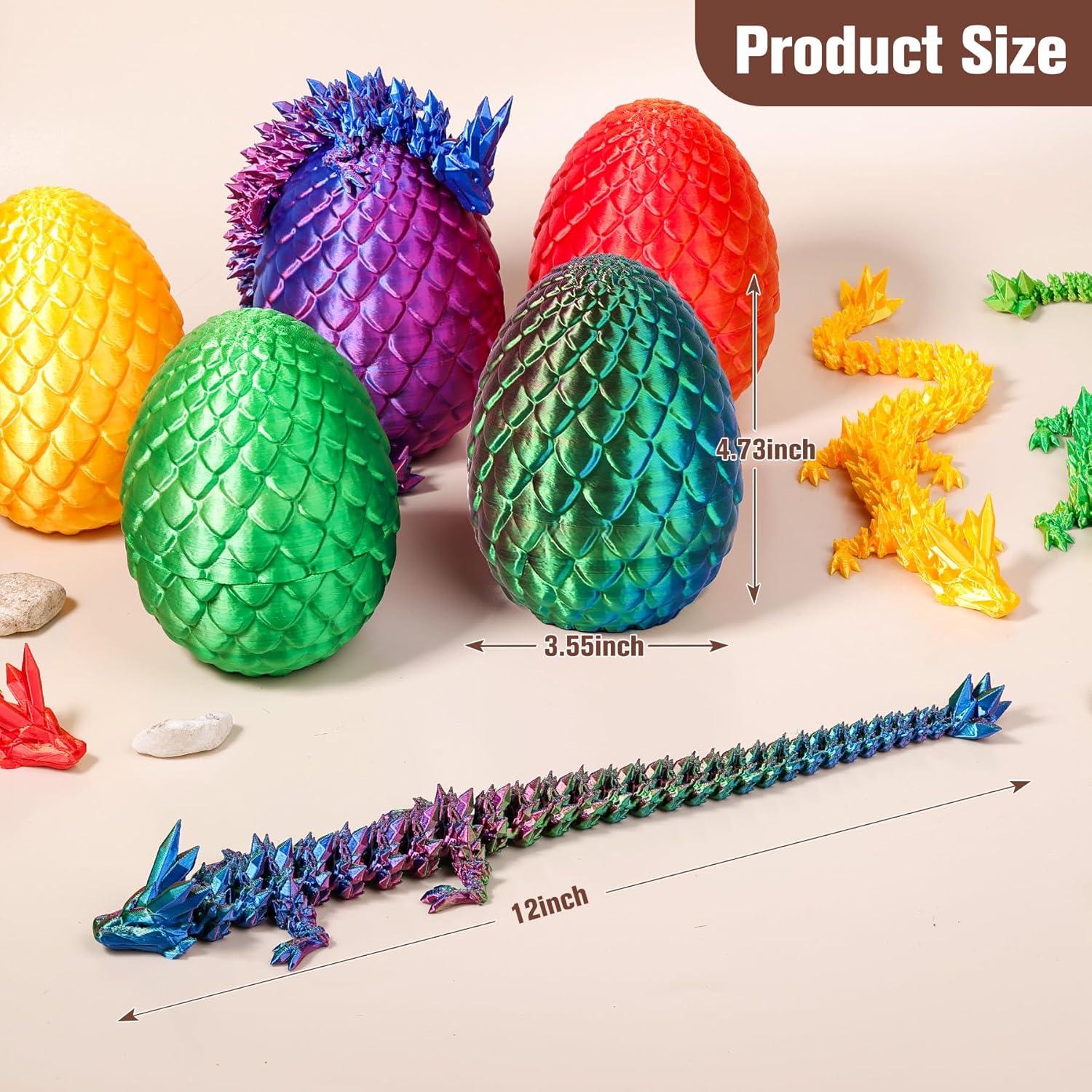 Conjunto Dragón Impreso en 3D y Huevo Articulado 30.48cm