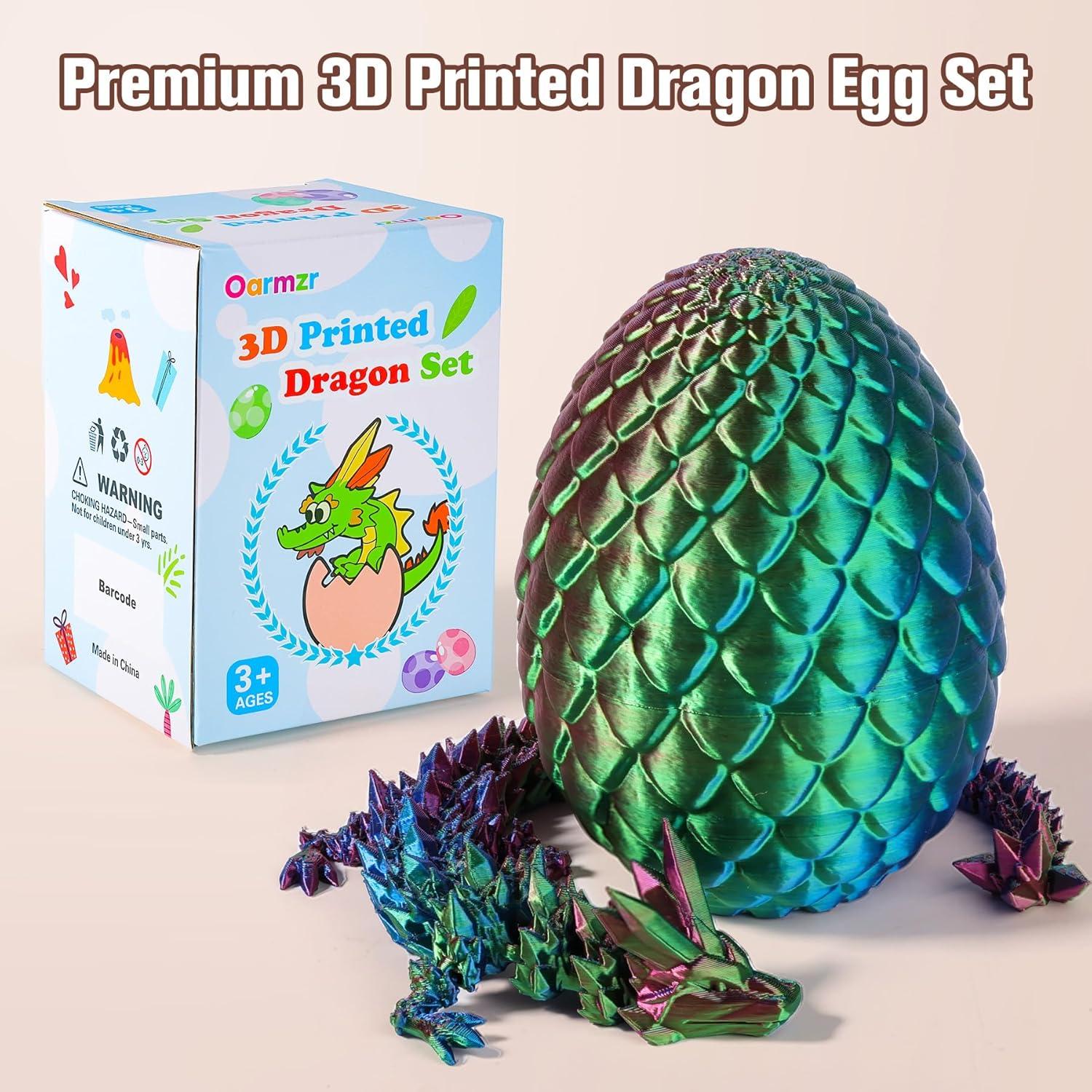 Conjunto Dragón Impreso en 3D y Huevo Articulado 30.48cm