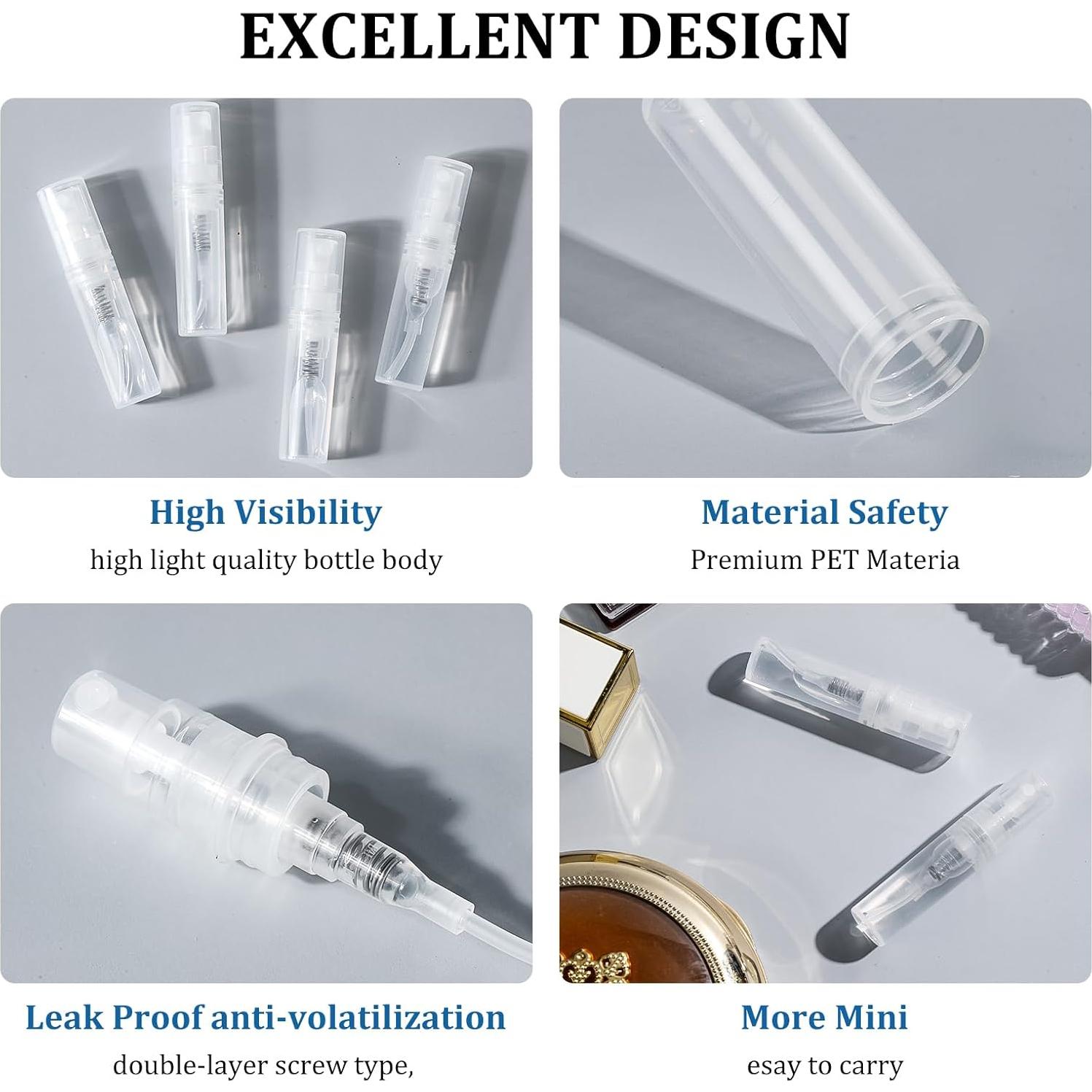 Set de 10 Botellas de Spray Mini 2 ml Chiallco Transparentes