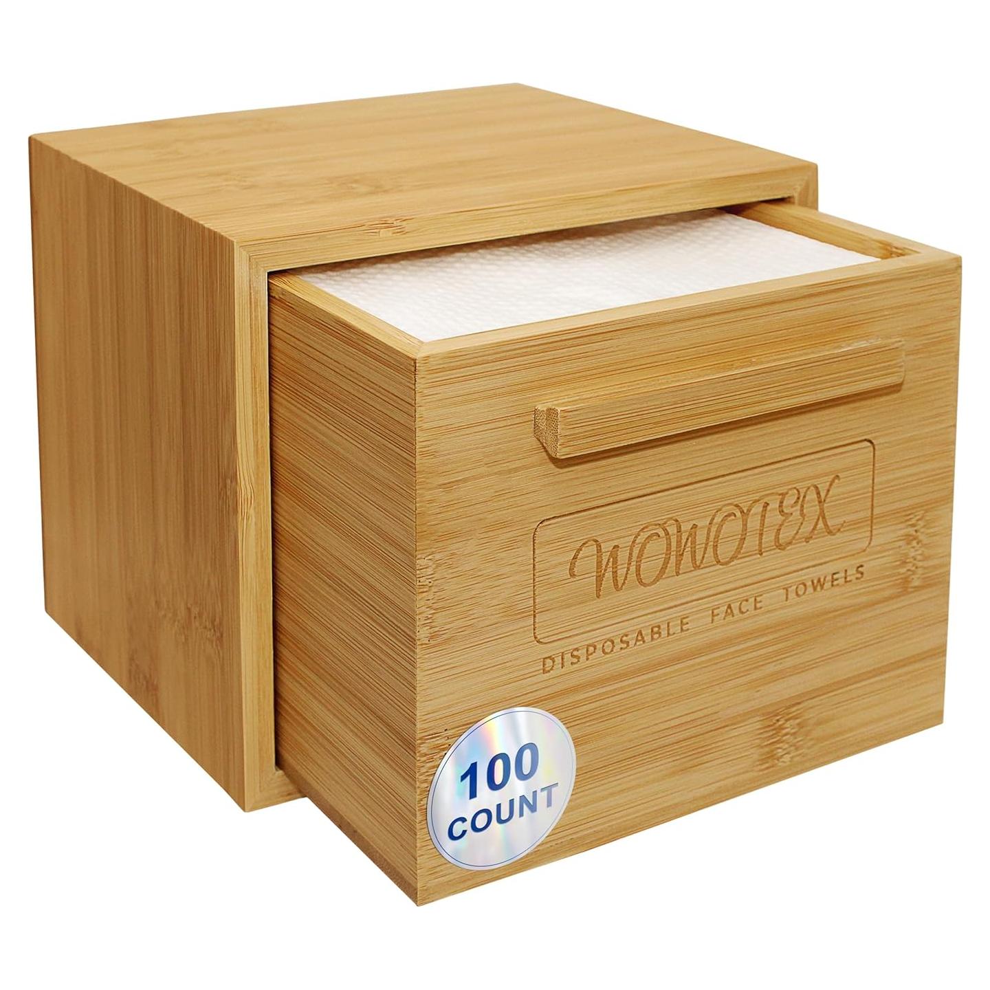 Contenedor de Toallas de Bambú WOWOTEX con 100 Toallas Biodegradables