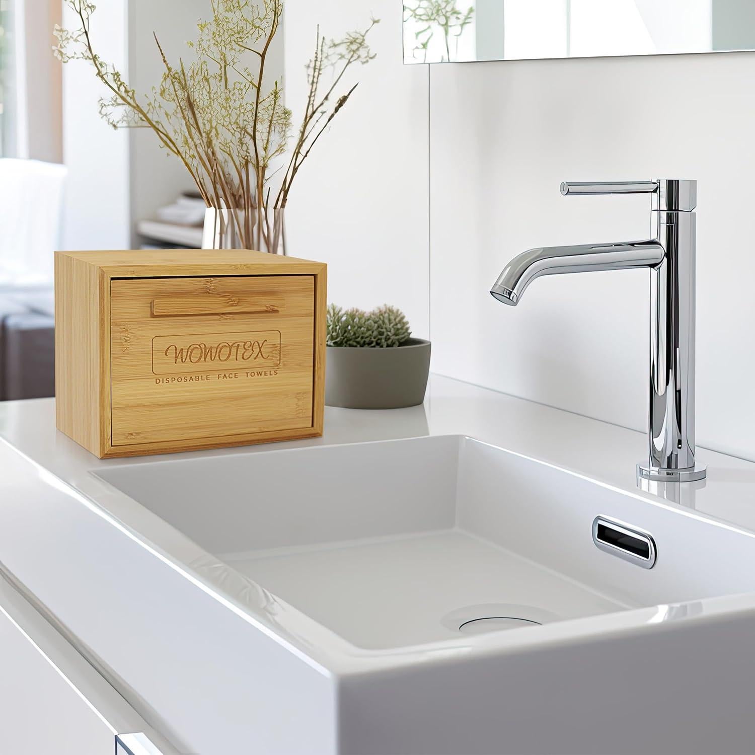 Contenedor de Toallas de Bambú WOWOTEX con 100 Toallas Biodegradables