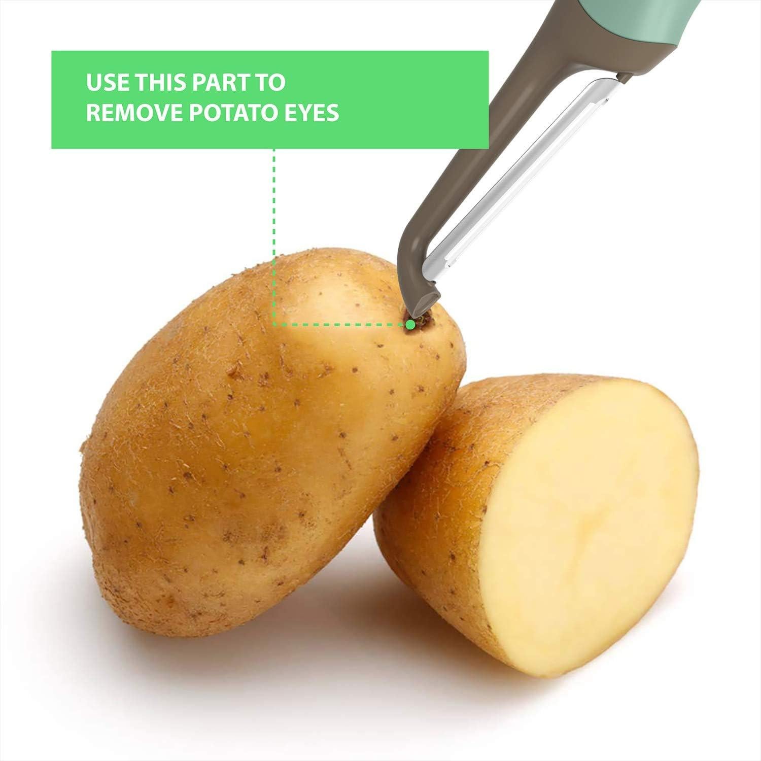 Juego de Peladores de Verduras 3 en 1 Mr&Mrs White - Acero Inoxidable