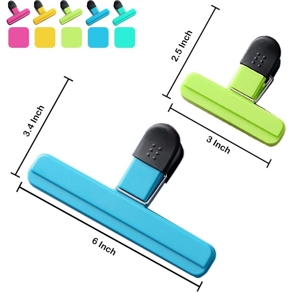 Clips Reutilizables para Bolsas BamLue - 10 Piezas, 5 Colores