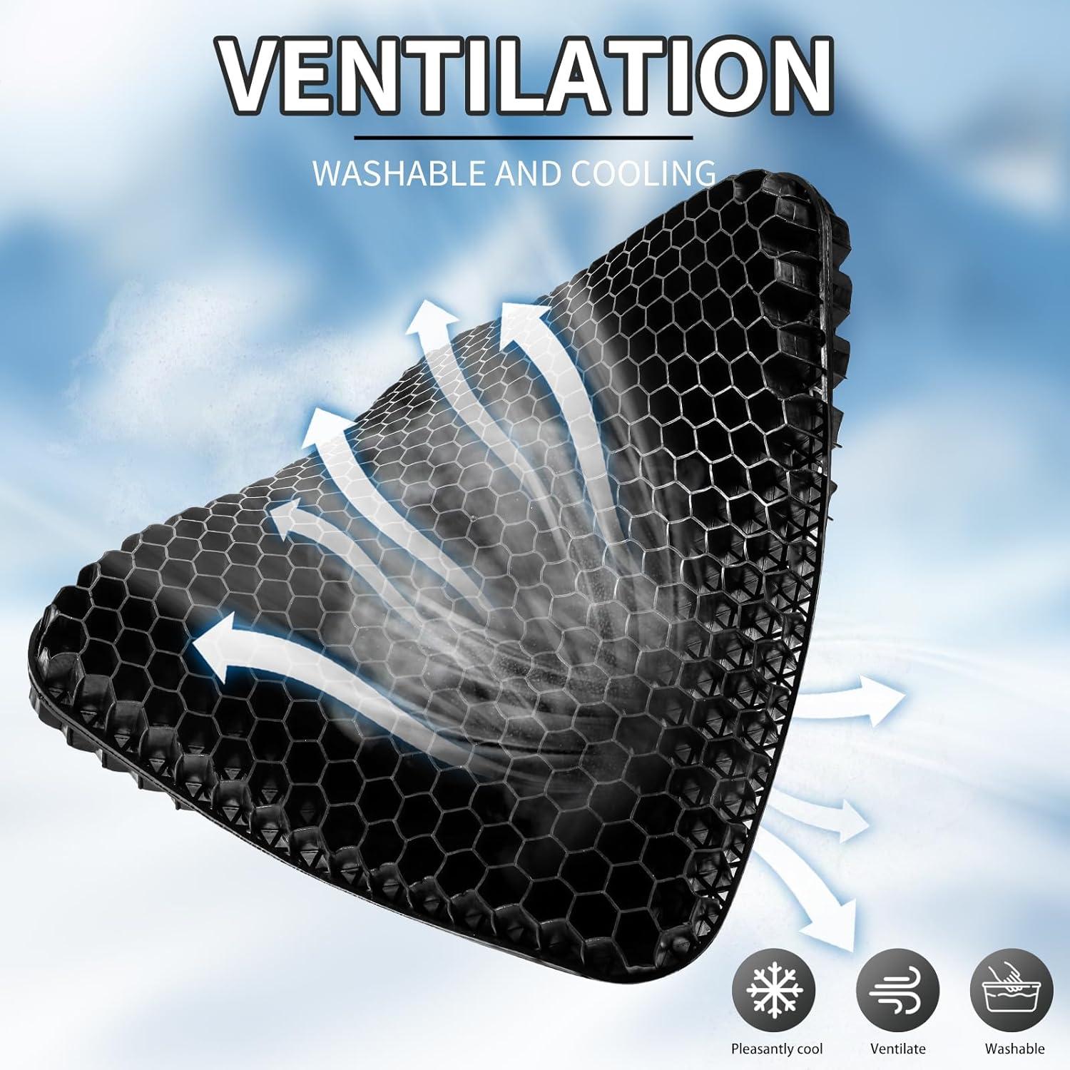 Cojín de Gel para Asiento LYUANEC 16.5x14.5x6 cm Alivio Presión