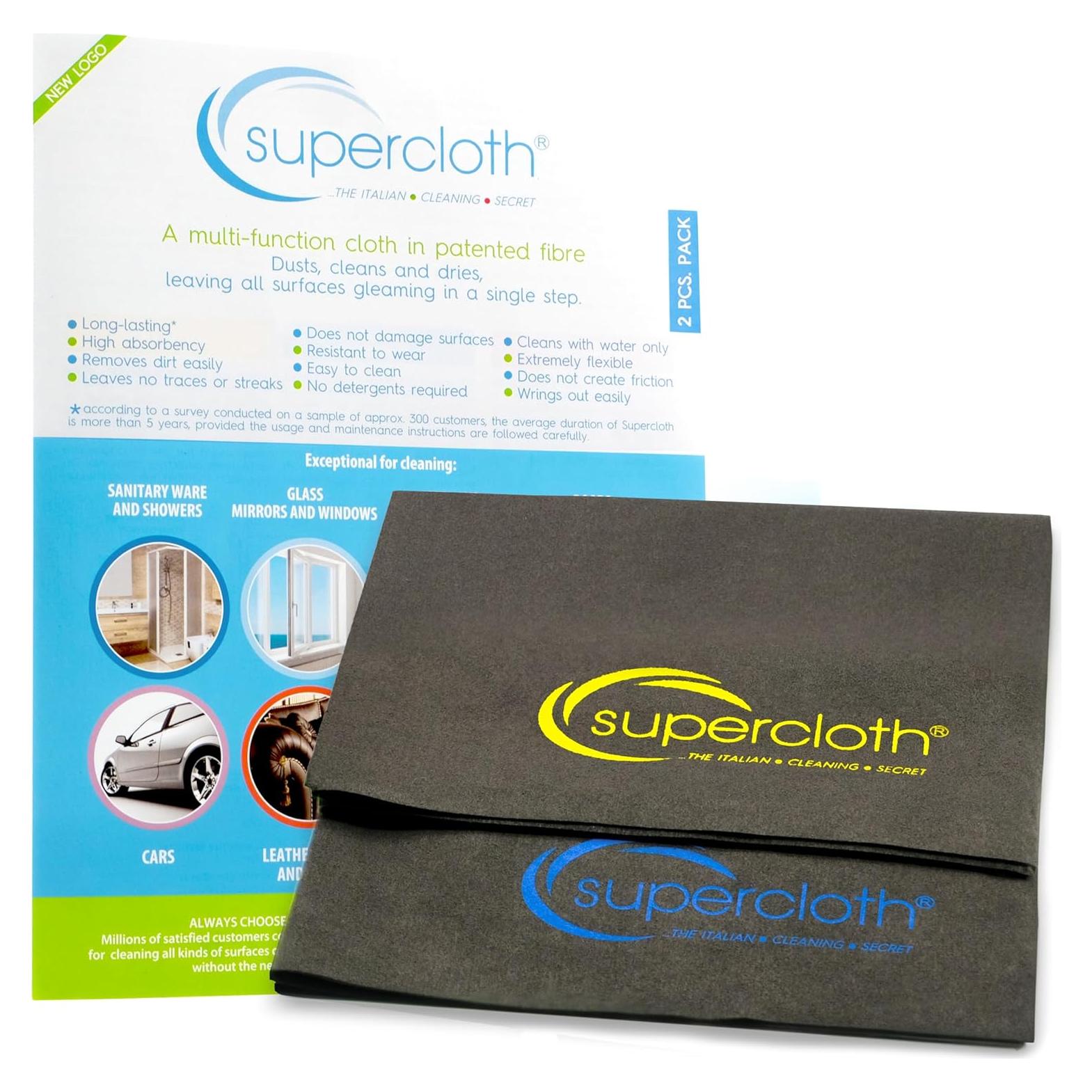 Paño de Microfibra Supercloth® Premium 2 Pcs - Limpieza Eficaz