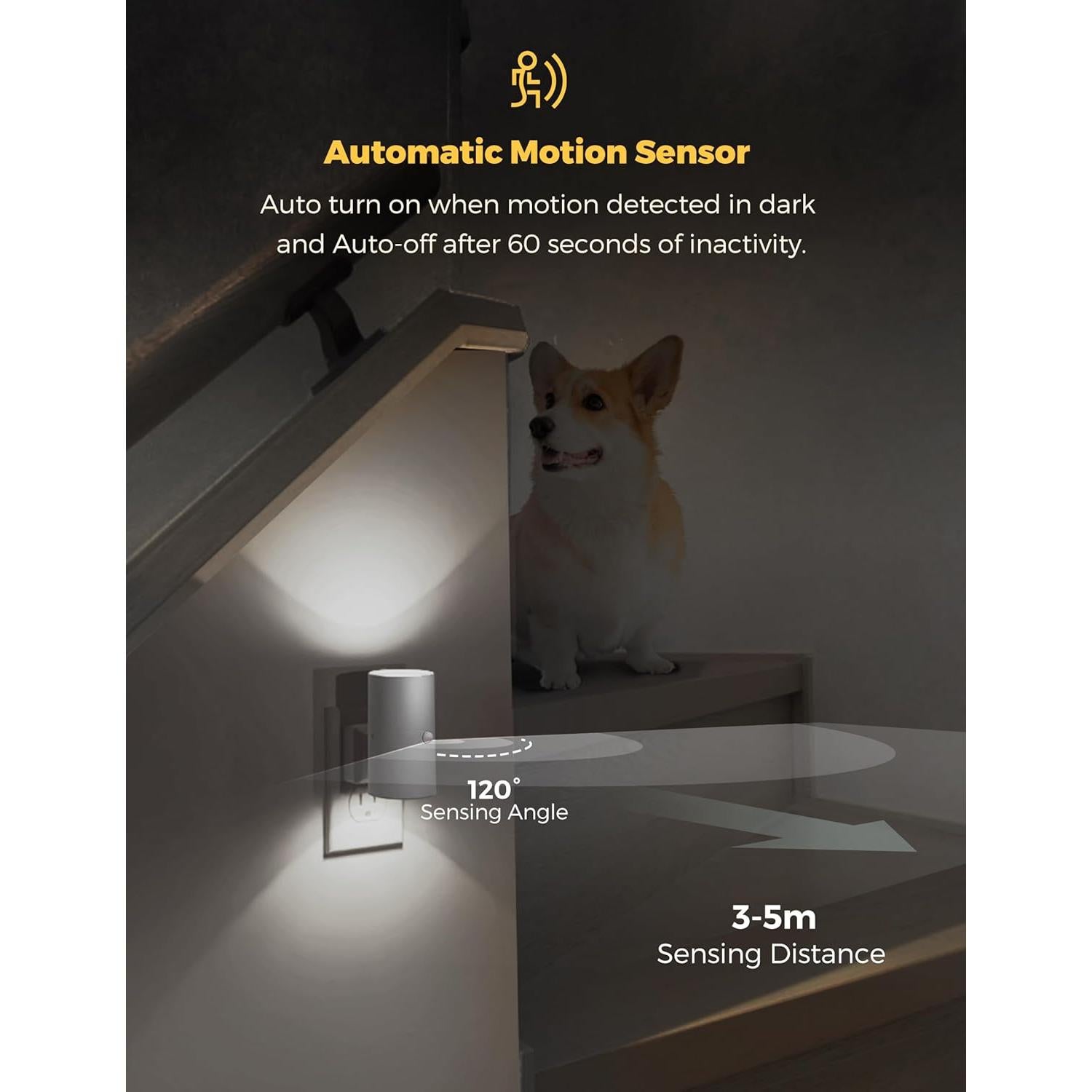 Luz Nocturna LED Regulable con Sensor de Movimiento LOHAS - 2 Piezas