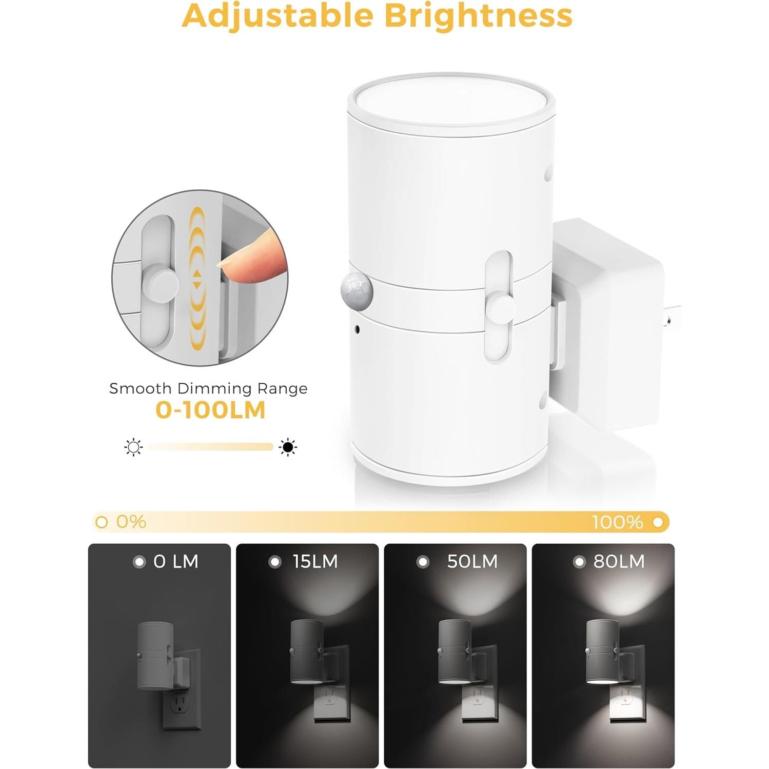 Luz Nocturna LED Regulable con Sensor de Movimiento LOHAS - 2 Piezas