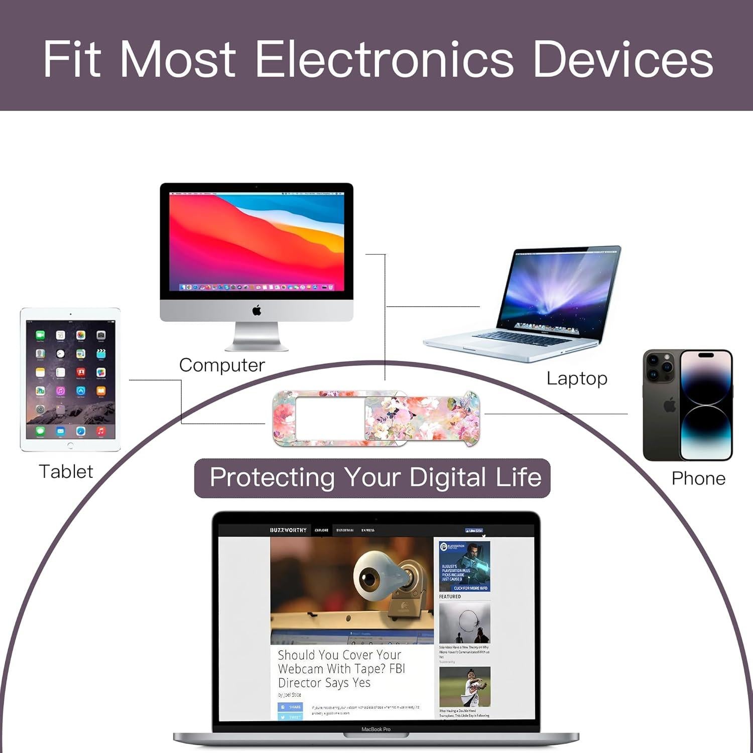 Cubierta deslizante para cámara de laptop VegaPunkLab - Paquete de 5