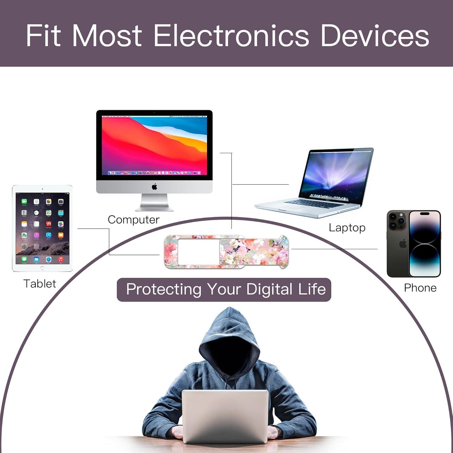 Cubierta deslizante para cámara de laptop VegaPunkLab - Paquete de 5