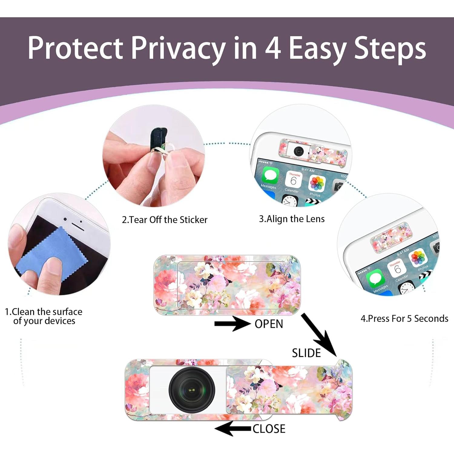 Cubierta deslizante para cámara de laptop VegaPunkLab - Paquete de 5