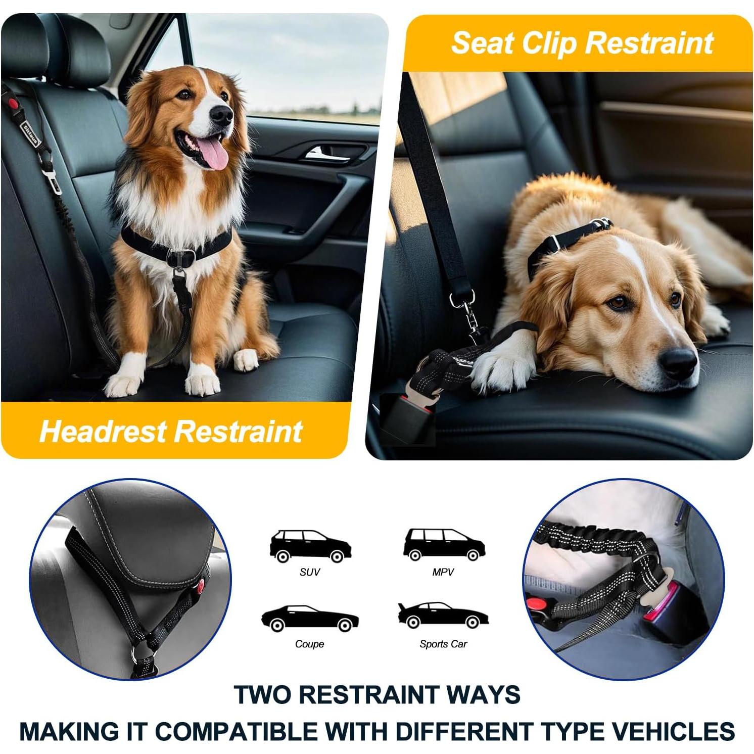 Cinturón de Seguridad para Perros Sitiaus - Correa Ajustable 3 en 1