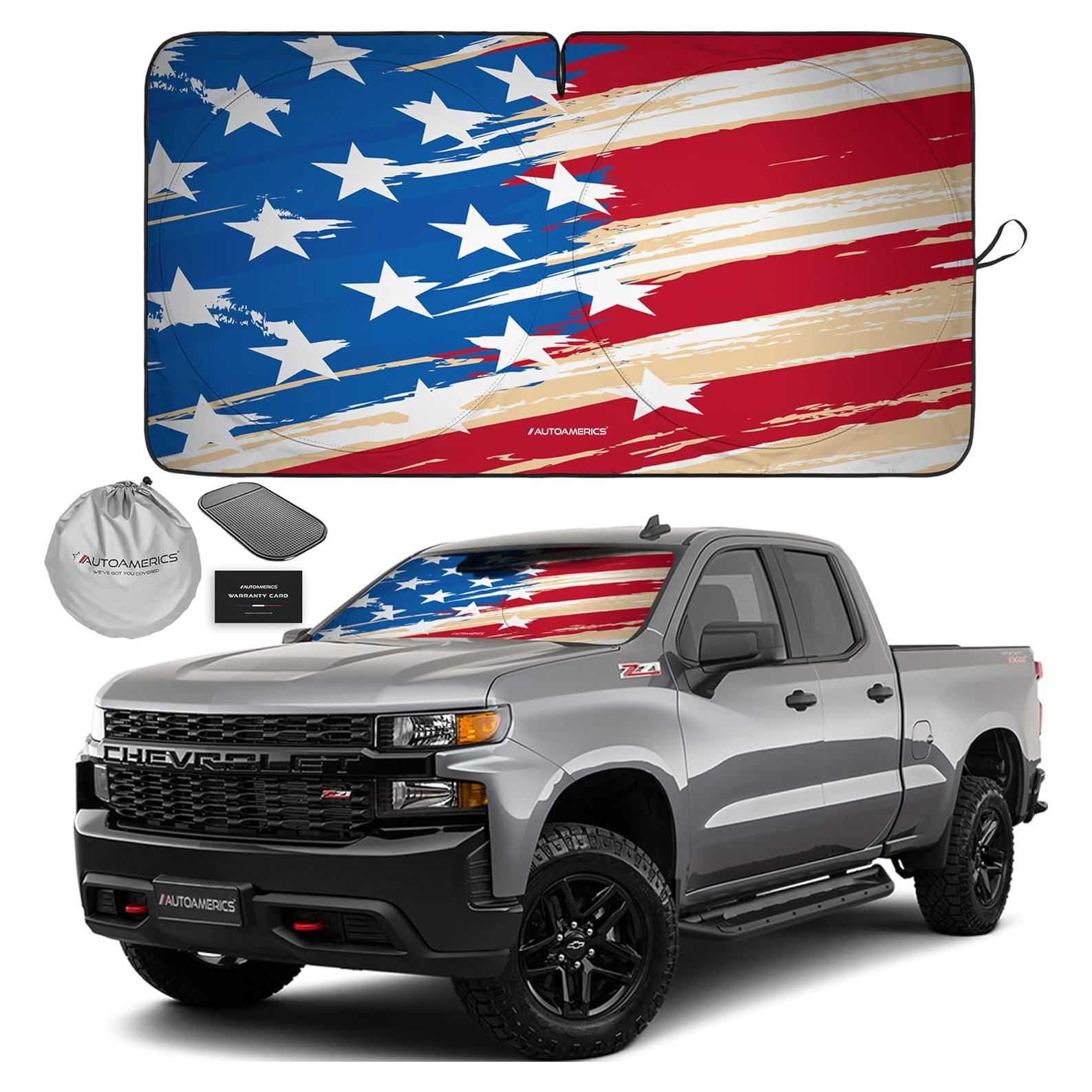 Sombra de Parabrisas Autoamerics Grande Bandera EE. UU. 162.5x85cm