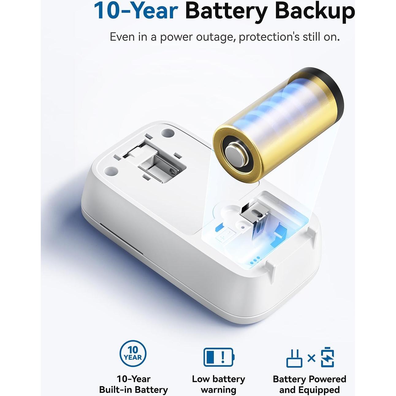 Detector de Monóxido de Carbono SITERWELL con Batería de 10 Años