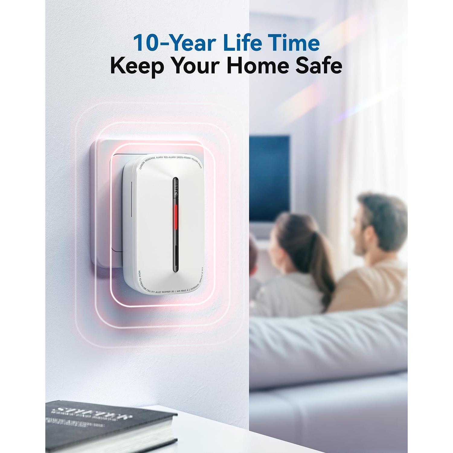 Detector de Monóxido de Carbono SITERWELL con Batería de 10 Años