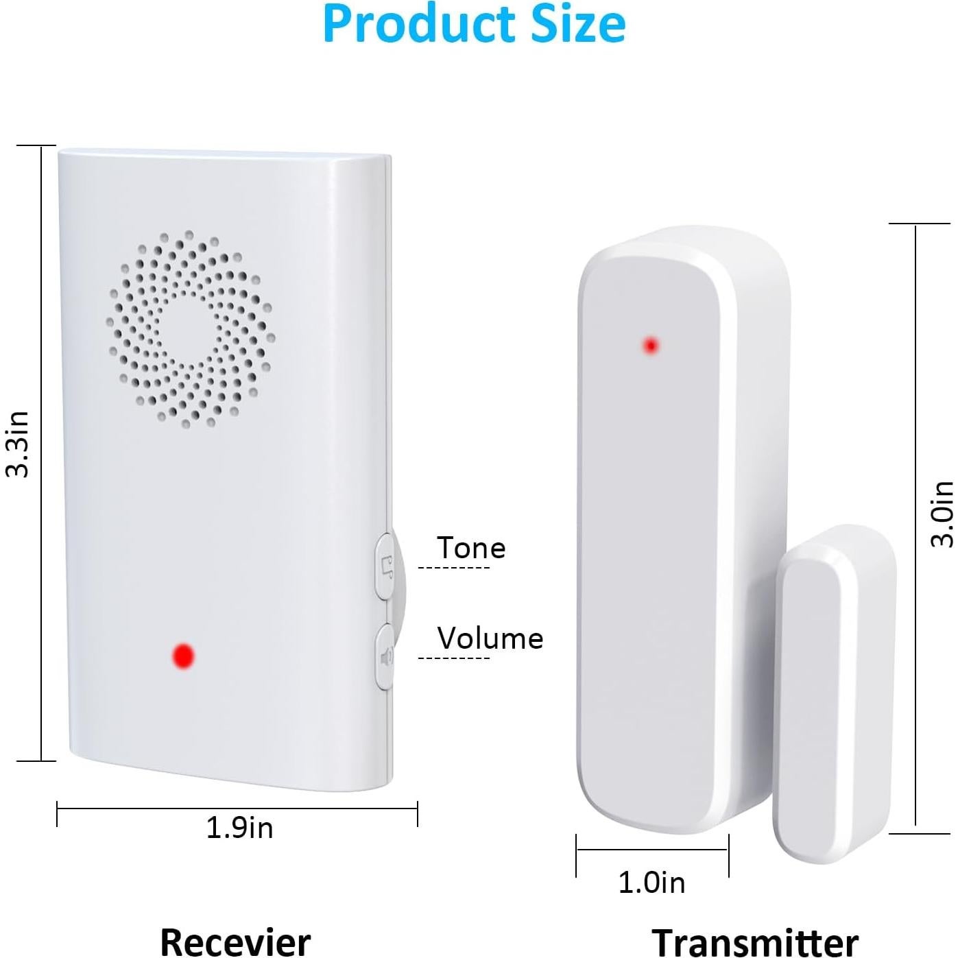 Sensor de Puerta Inalámbrico AMHEY M991+D037 con Timbre Ajustable