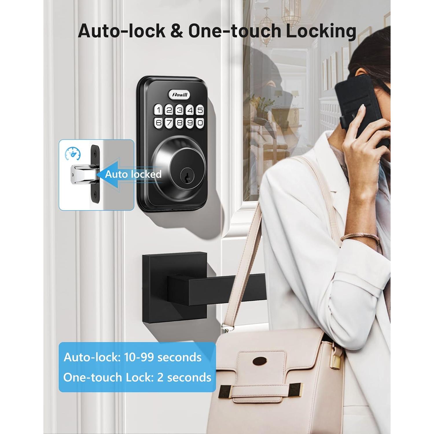 Cerradura Electrónica Zowill DK01-L con Teclado y Manijas