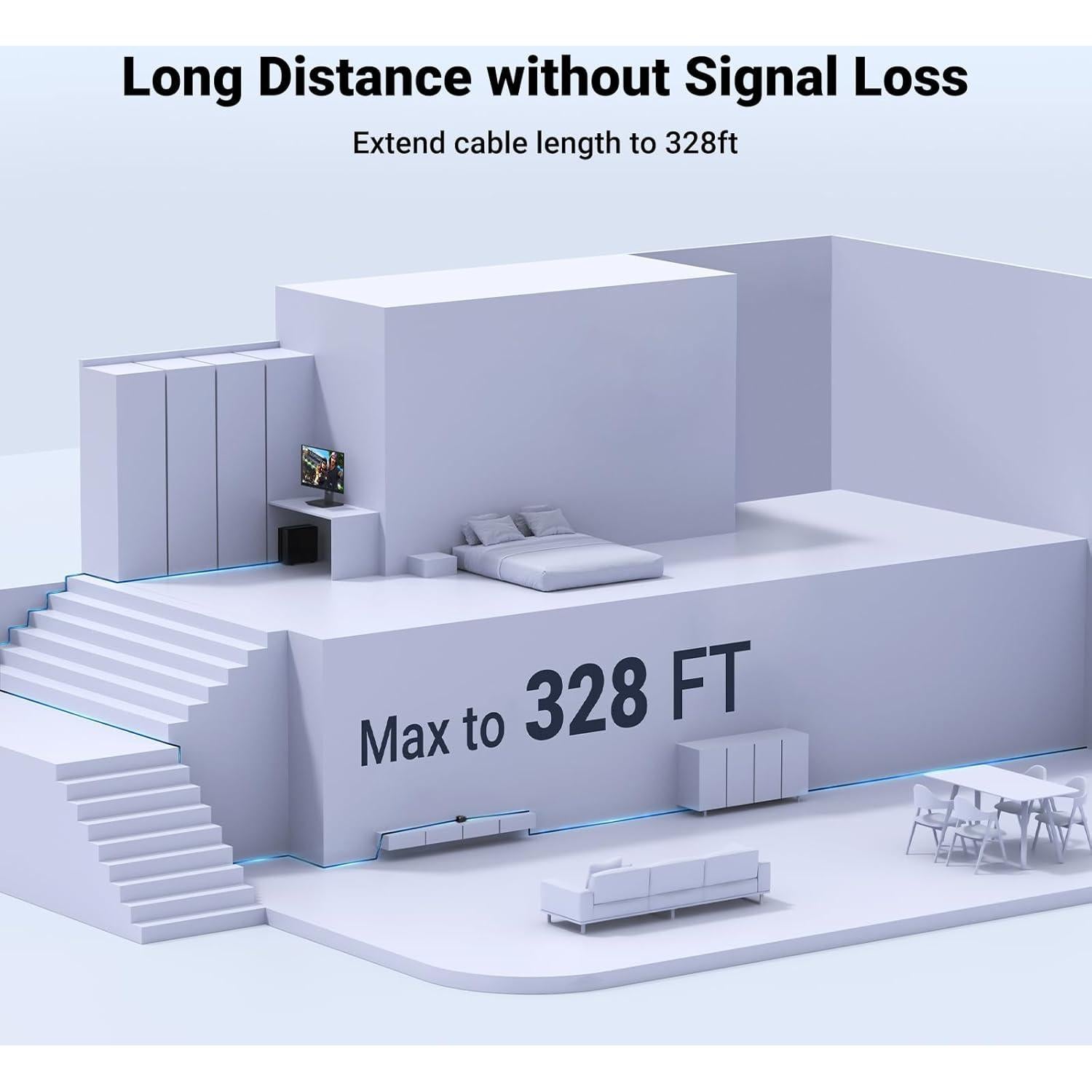 Extensor Ethernet UGREEN 10Gbps 100m Cat8 Cat7 Cat6 Negro